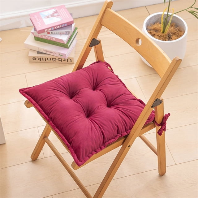 Nvzi Cojín de asiento para jardín, patio, hogar, cocina, oficina, grueso y cómodo, color rojo vino, 20 x 20 pulgadas