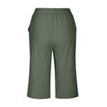 thumbnail image 6 of JTSRKL Bermuda Shorts for Girls Lightweight Casual Knee Length Cotton Linen Elastic Waist Drawstring Shorts Summer Capris Pants with Pockets Army Green 8-9 Years, 6 of 8