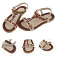 thumbnail image 1 of IDEANATEGRATE 1Par Sandalias Casuales De Mujer Con Étnico Boho Color Beige Ligeras Y Fáciles De Poner, 1 of 8