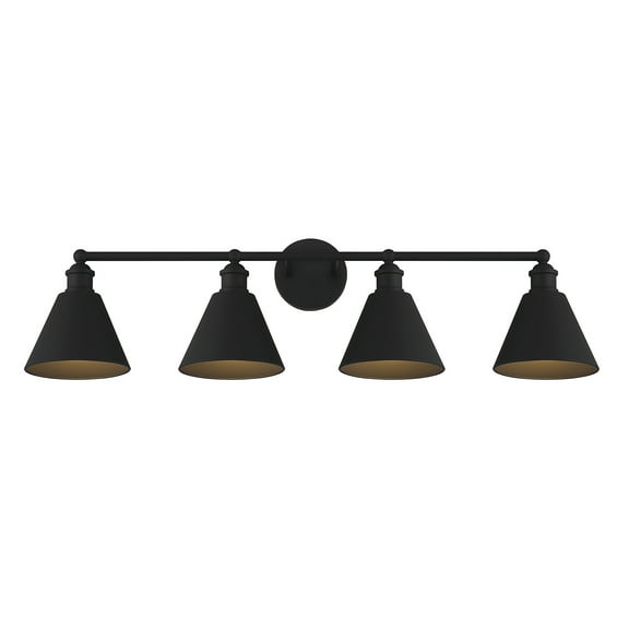 Trade Winds Marco 4-Light Bathroom Vanity Light in Matte Black