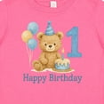 thumbnail image 4 of Inktastic 1st Birthday Bear with Cake and Balloons Boys or Girls Baby T-Shirt, 4 of 5