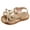 Gold, variant on Girls Bow Sandals Open Toe T-Strap Sweet Flower Girl Flat Shoes Soft Footbed Summer Princess Dress Shoes White 11 Little Kid
