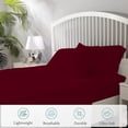 thumbnail image 2 of 800 Thread Count 100% Egyptian Cotton Sheet Set, 4 Pc Set, Sateen Weave,Soft Luxury Bedding, Fits Upto 15" Inch Deep Pocket (Burgundy Solid, Twin Size), 2 of 7