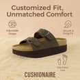 thumbnail image 2 of Cushionaire Plane Comfortable Platform Womens Sandals with Double Buckle Straps and Genuine Suede Cushioned Footbed, Wide Widths Available, 2 of 11