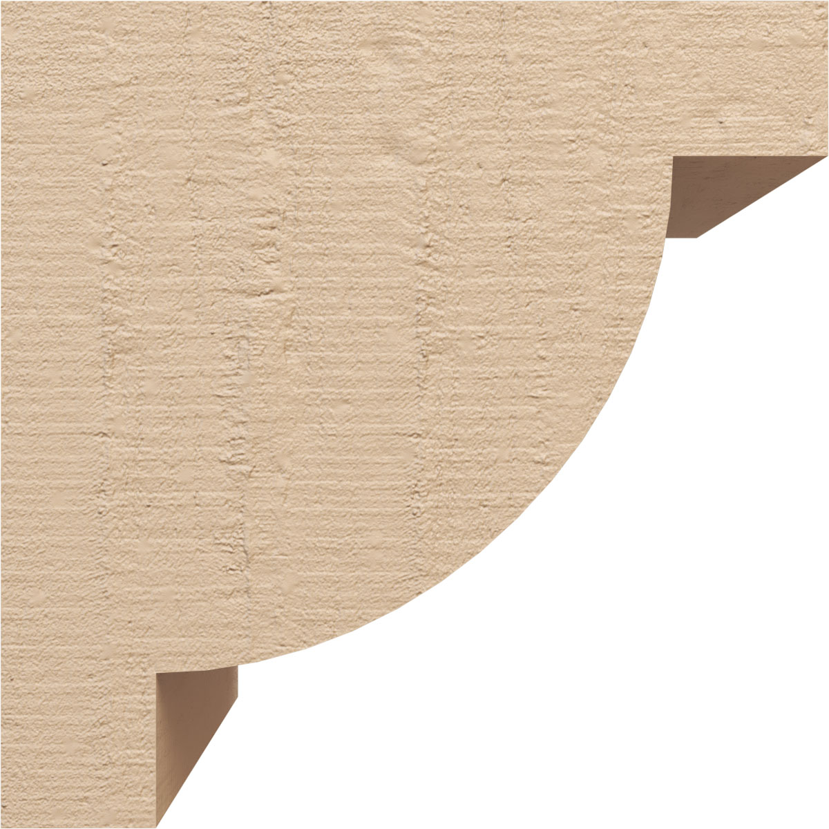 12"W x 12"D x 12"H Wide Alpine Rough Cedar Woodgrain TimberThane Corbel, Primed Tan