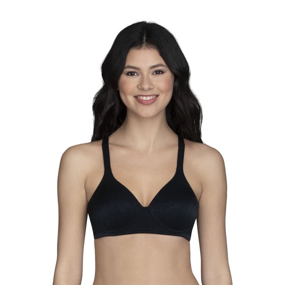 Vanity Fair Soutien-Gorge Sans Armatures à Couvrance Totale pour Femmes Body Shine, 40D, Jacquard Noir