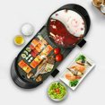 thumbnail image 2 of 2 in 1 Electric Grill Indoor Hot Pot Barbecue Multifunctional, Indoor Teppanyaki Grill/Shabu Shabu Pot with Divider - Separate Dual Temperature Contral, Capacity for 2-12 People, 2 of 12