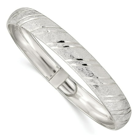 Sterling Silver 10.5 MM Polished Flexible Bangle Bracelet, 8