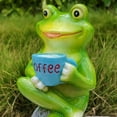 thumbnail image 6 of Cheer.US Frog Statue Figurine Home Decor,Frog Sitting On Stone Statue Drinking Coffee Sculpture, Personalized Collectible Mascot for Indoor Outdoor Yard Garden Decoration, 6 of 7
