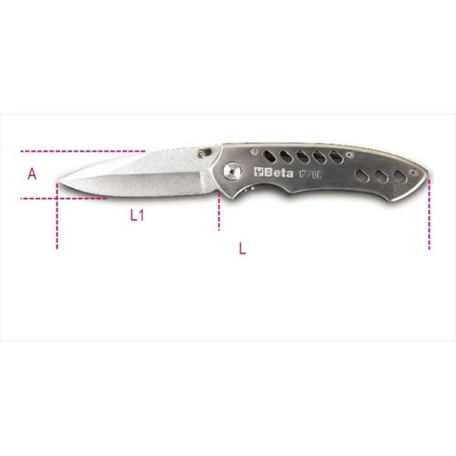 Beta Tools 017780060 1778 D-Foldaway Knife- Stainless