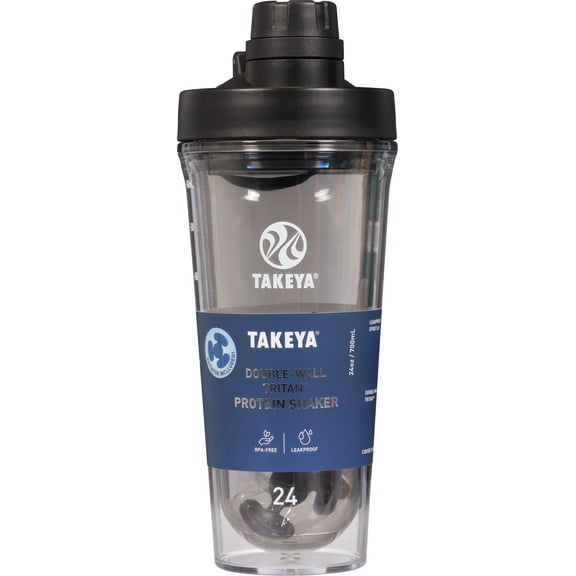 Takeya Tritan 24 Ounce Stormy Black Double-Wall Protein Shaker 1 ea