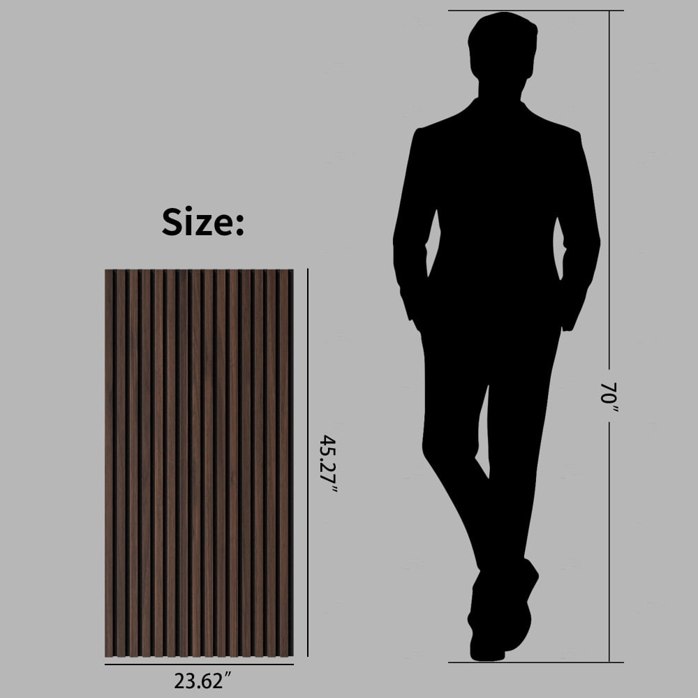 Wood Panels for Wall Slat Wall Panels, 4PC Wood Slat Acoustic Panels,3D Fluted Sound Absorbing Panel