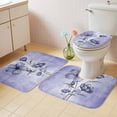 thumbnail image 2 of Purple Floral Bath Mat 3 Piece Bathroom Rug Set, Vintage Botanical Gradient Pastel Painting Non Slip Bath Rug Contour Mat and Toilet Lid Cover, Absorbent Shower Mats Soft Bath Rugs and Mats Sets, 2 of 8