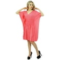 thumbnail image 5 of Bimba Women Short Rayon Kaftan Kimono Sleeve Smocket Waist Summer Beach Coverup, 5 of 9