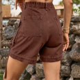 thumbnail image 4 of Cargo Denim Shorts for Women High Waisted Relaxed Fit Jorts Casual Trendy Summer Hot Pants with Pockets, 4 of 7