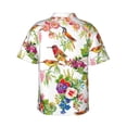 thumbnail image 3 of Uemuo Birds And Flowers Printed Regular Fit Short Sleeve Casual Hawaiian Shirt for Men,Aloha shirt,Tropical shirt,Floral print shirt,Vacation Beach shirt-X-Large, 3 of 9
