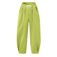 thumbnail image 4 of Men's Casual Pants Male Casual Solid Pant Woven Wide Leg Pant Pleated Pocket Drawstring Trouser Fashion Loose Trouser Green 3XL, 4 of 4