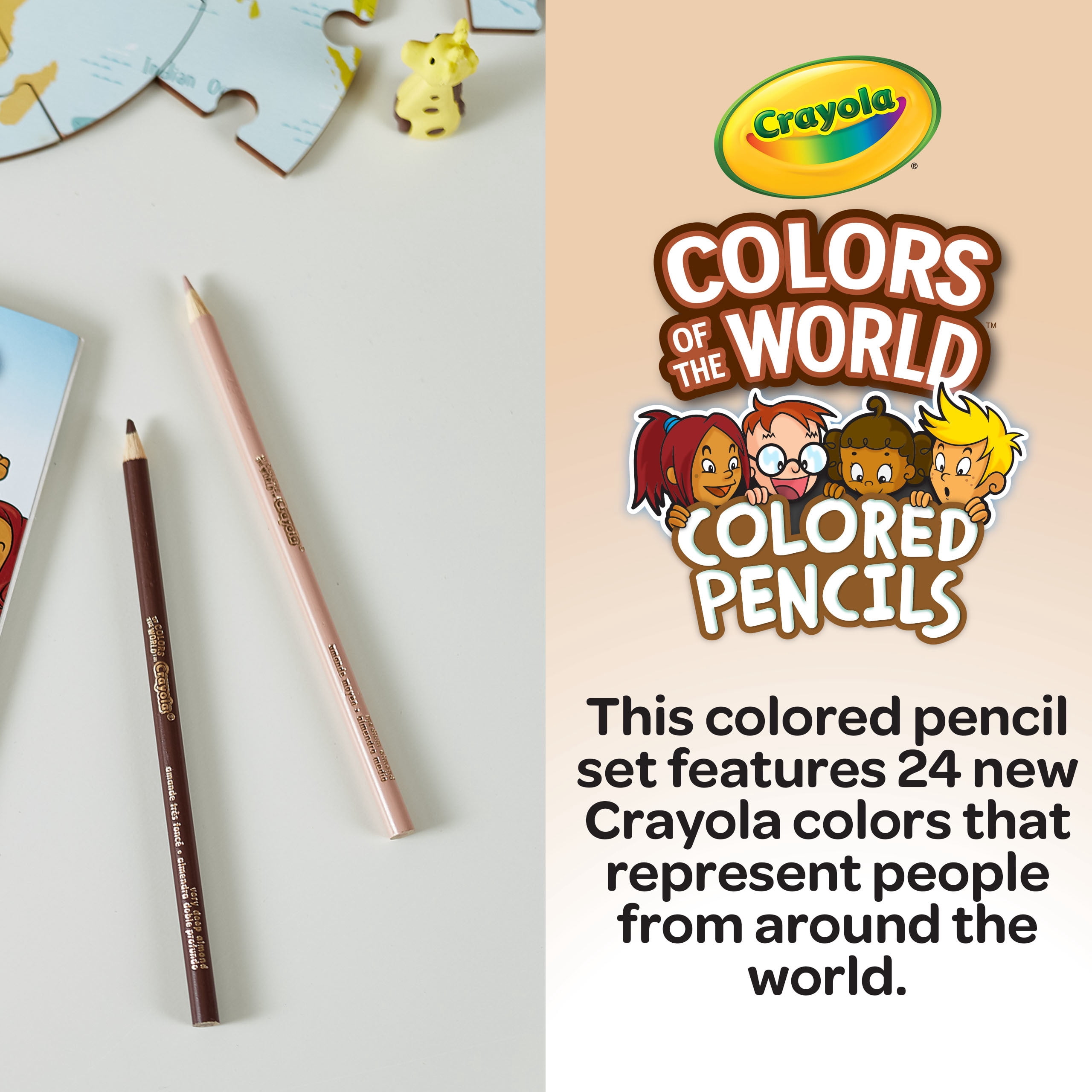 Crayola Colored Pencils, School Supplies, With Colors of the World, Beginner Child, 100 Pcs