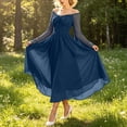thumbnail image 5 of Yertdoel Off The Shoulder Dresses for Women Elegant Solid Long Sleeve Fitted Waist Chiffon Dress Party Vacation Stylish Casual Flowy Dress, 5 of 9