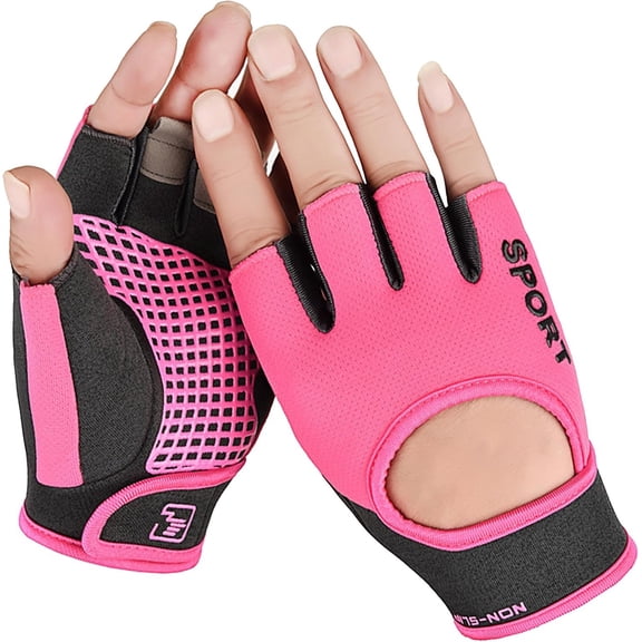 Fingerless-Cycling-Gloves Workout-Gym-Gloves for Men Women Non-Slip Palm Grip for Weight Lifting Fitness