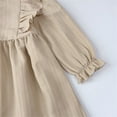 thumbnail image 6 of HAiming Toddler Baby Girl Summer Dresses Ruffled Long Sleeve Round Neck Zipper Dress Cotton Linen Retro Princess Dress, 6 of 8