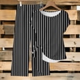 thumbnail image 2 of HBGVBA Women 2 Piece Outfits,Casual Matching Set,Loose Random Print Long Pants Back Short Sleeve Round Neck Top Outfit Set, 2 of 5
