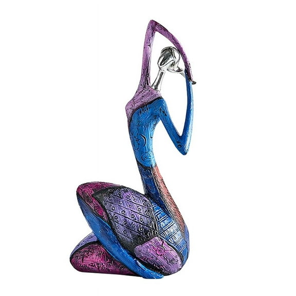 Female Art Figurines Sculpture, Colorful Resin Abstract Woman Statue for Home Decor, Oil Painting Decorations for Room A