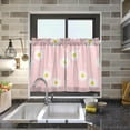 thumbnail image 7 of Daisy Kitchen Curtains 2 Panels UV Protected Tier Curtains, Half Window Curtains Kitchen Tiers for Guest Room Bathroom Sink Laundry Room Basement,24"x27", 7 of 7