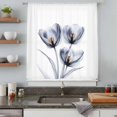 thumbnail image 5 of Light Grey Tulip Sheer Curtains 45 Inches Long, Rustic Elegant Floral Botanical Light Filering Curtains, Breathable Simi Curtain Privacy Drapes for Kitchen Bathroom Lightweight Small Window Treatment, 5 of 9