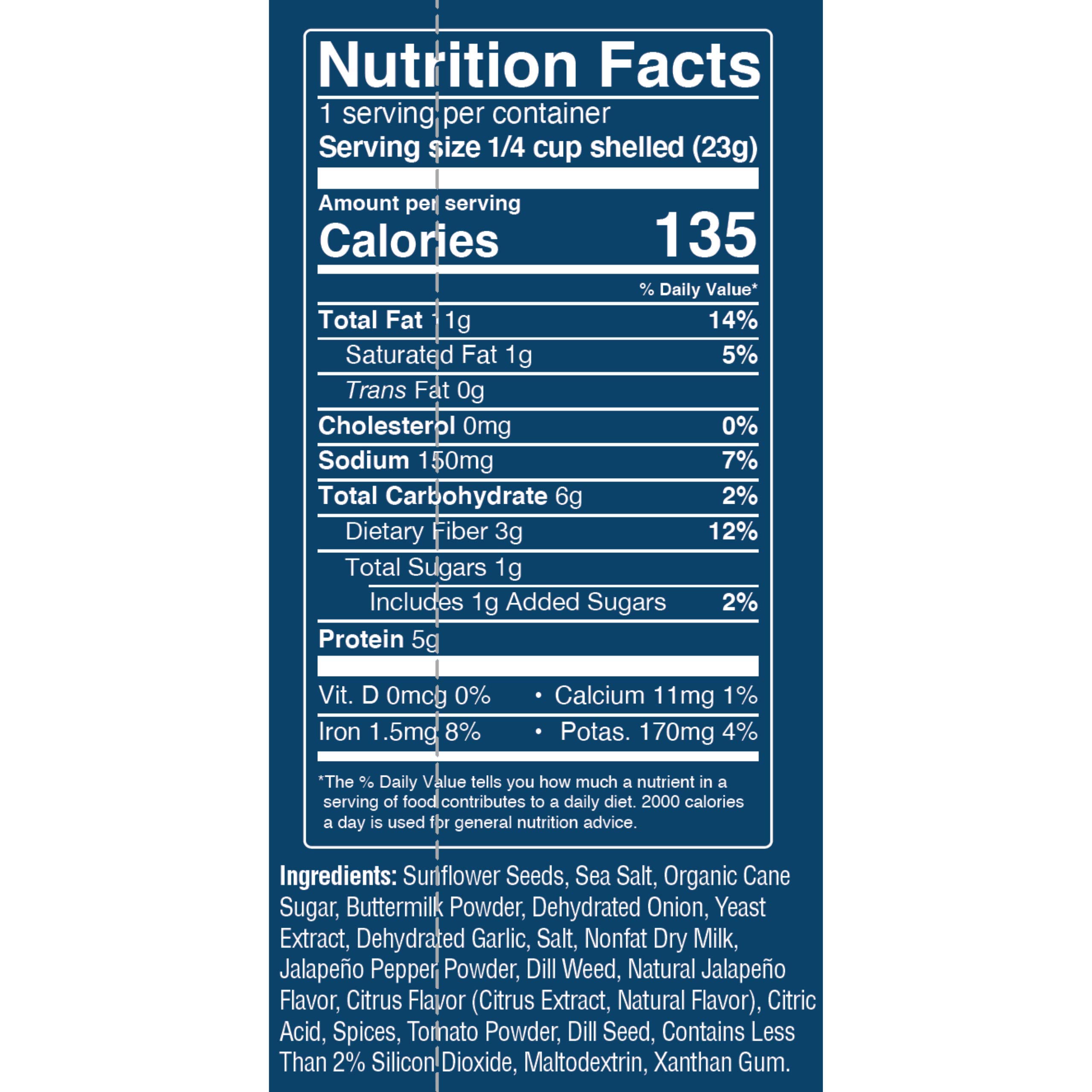 Chinook Seedery Sunflower Seeds - 36-Pack - 1.5oz - Jalapeno Ranch - Gluten-Free Keto Snacks