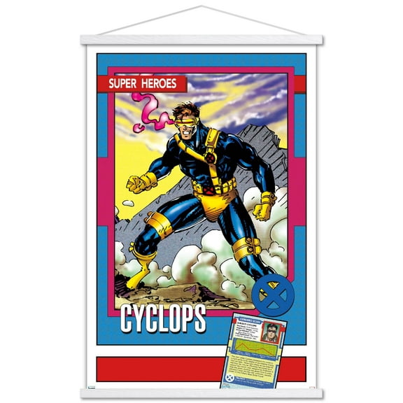 Marvel Trading Cards - Cyclops Wall Poster with Magnetic Frame, 22.375" x 34"