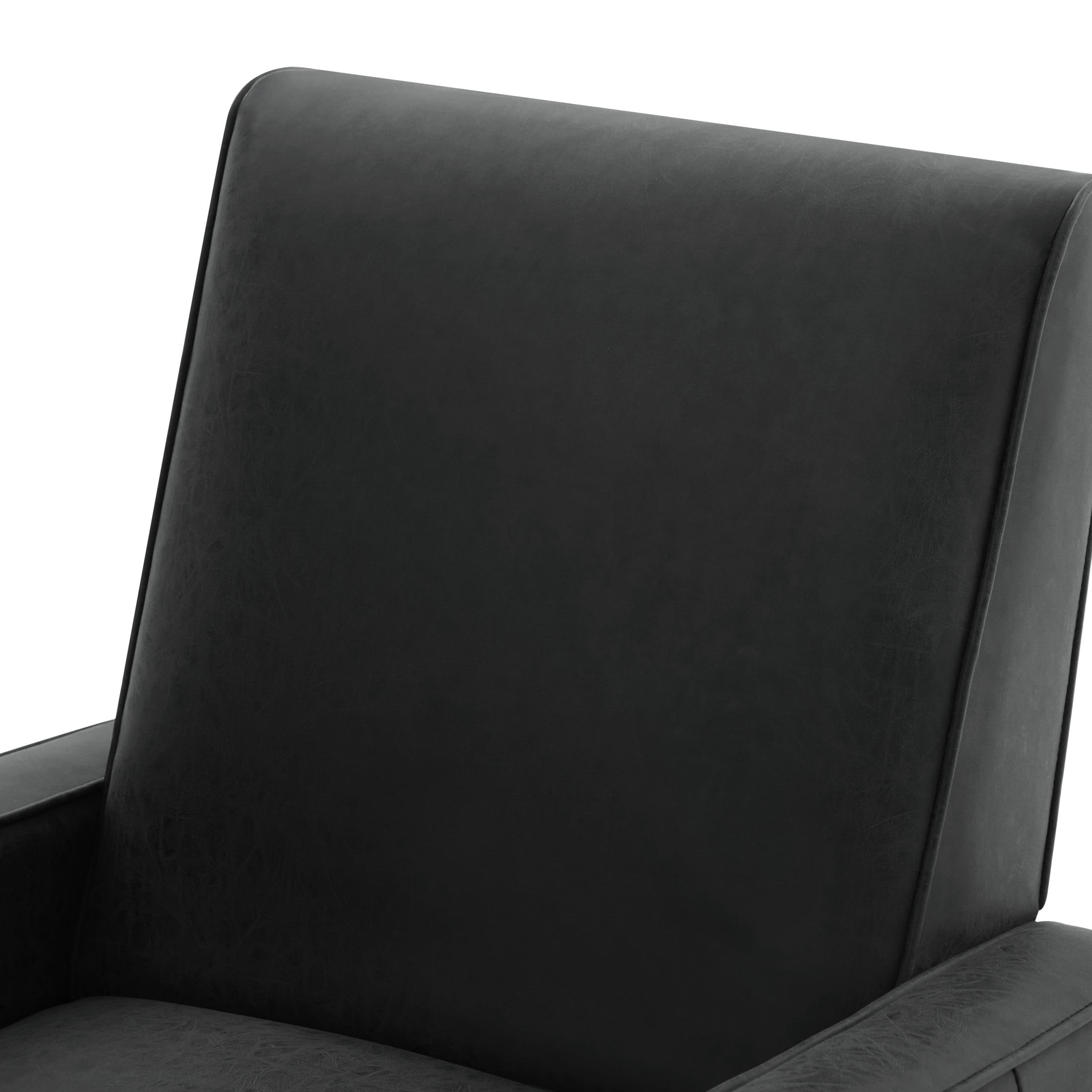 Christopher Knight Home Modern Manual PU Leather Recliner Chair, 2-Position Adjustable Back, Black