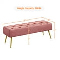 thumbnail image 3 of Yaheetech Velvet Upholstered Button Tufted Footstool Bench for Bedroom, Pink, 3 of 6