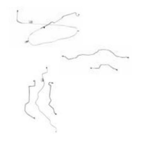 90-96 Ford F-150 Reg Cab / Long Bed Complete Brake Line Kit; Pickup Truck; Stainless-CBK0193SS