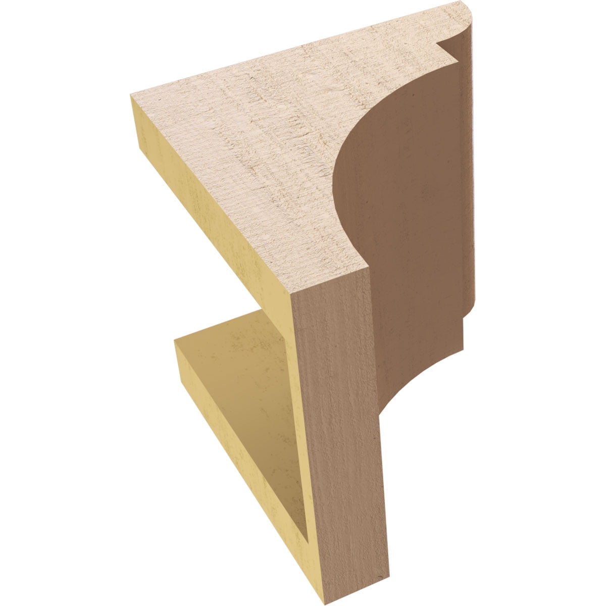 6"W x 6"D x 6"H Wide Yorktown Rough Cedar Woodgrain TimberThane Corbel, Primed Tan