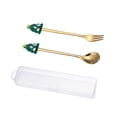 thumbnail image 3 of jifeng 3xStainless Steel Dessert Spoon Christmas Tableware Reusable Coffee Stirring Spoon Set Christmas Spoons Set for Daily Use Party , Christmas tree, 4 4 Pcs, 3 of 9