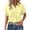 Yellow, variant on CAIXIA Women's Casual V-Neck Short Sleeve Button Down Shirt Loose Fit Summer Top with Pocket for Everyday Wear Womens Blouse,Yellow