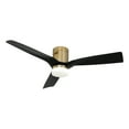 thumbnail image 1 of 52" 3 Blades Black/Gold Flush Mount Smart Ceiling Fan with Light Remote for Bedroom, 1 of 8