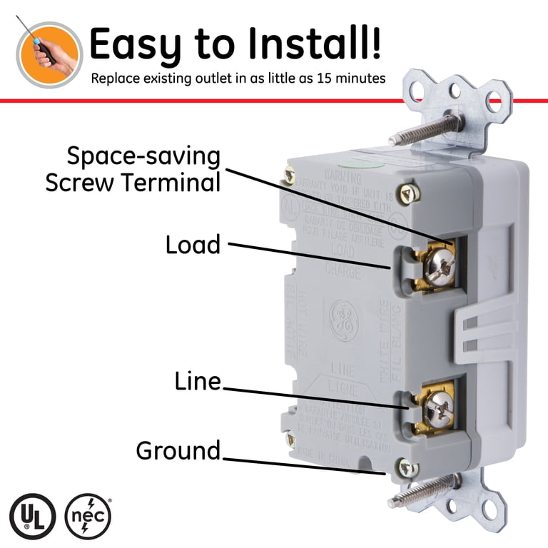 UltraPro 20A GFCI Outlet, White photo 3