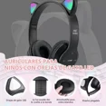 thumbnail image 2 of Qilay Diadema Audifonos Orejas De Gato Bluetooths 5.1 Led Ninos Color Negro, 2 of 2