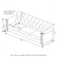 thumbnail image 4 of Furinno Bastia Vintage Button Tufted 3-Seater Sofa, Brown Faux Leather, 4 of 5