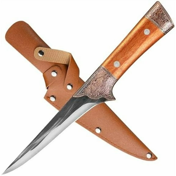 6 Inch Boning Knife - Curved Semi-Stiff Blade for Meat Cutting, Filleting & Deboning, Ultra Sharp Butcher Knife with Non-Slip Ergonomic Handle for Chefs, Home Kitchen & Culinary Use