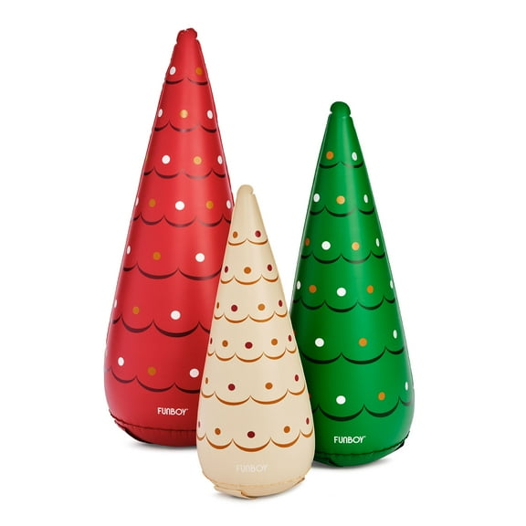 Funboy Holiday Inflatable Tree Cone 3-pack, Indoor & Outdoor Holiday Decorations