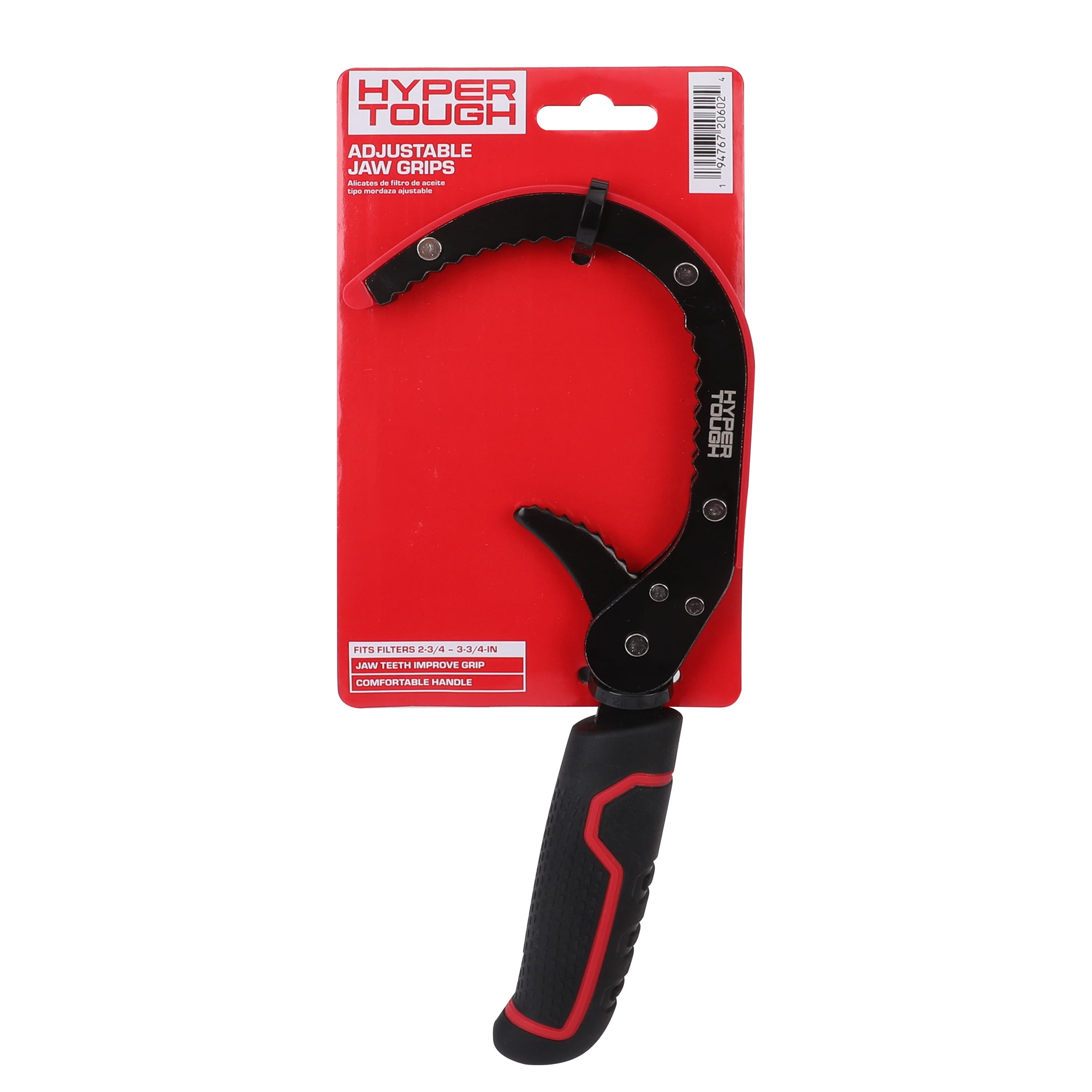 Hyper Tough Auto Adjustable Jaw Grip Oil Filter Wrench, Heavy Duty, 2-3/4 to 3-3/4 inch