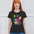 thumbnail image 3 of Tee Hunt Cute Thinking Crowned Cat T-Shirt Dean Russo Colorful Kitte Women's T-Shirt Tee, Black, XX-Large, 3 of 5