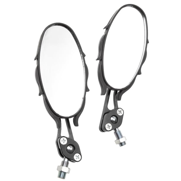 2 uds 3/8 pulgadas 10mm espejo retrovisor lateral para bicicleta deportiva Chopper ATV Quad negro Cola motocicleta 10mm espejo