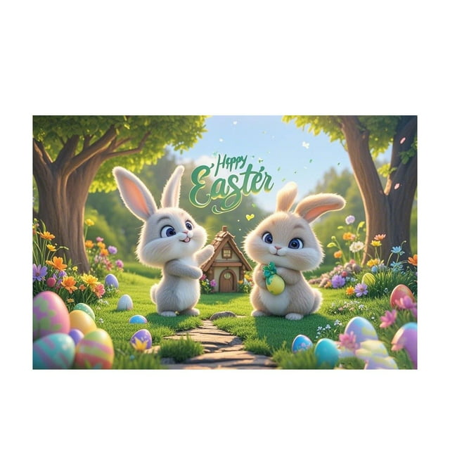 Easter Bunny Pattern Soft Velvet Carpet Festive Atmosphere Decoration A Must Have Carpet Mignon for A Warm Home 40X60CM B6 Oversized down Throw Blanket Fuzzy Rugs for Kids Room