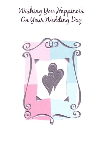 Freedom Greetings Silver Embossed Hearts with Border 