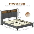 Tiptiper Queen Bed Frame with Outlet and USB Ports, Modern Upholstered