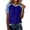 Blue, variant on Everyday Wear Casual T-Shirt for Women Fashion Bold Stitching Patchwork Denim Crew Neck Short Sleeve Tee Versatile Daily Loose Fit Blouse Summer Tops for Women(Color Purple Size 2XL)